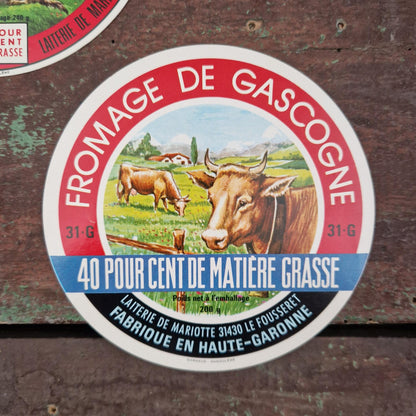 Set of 5 old cheese labels