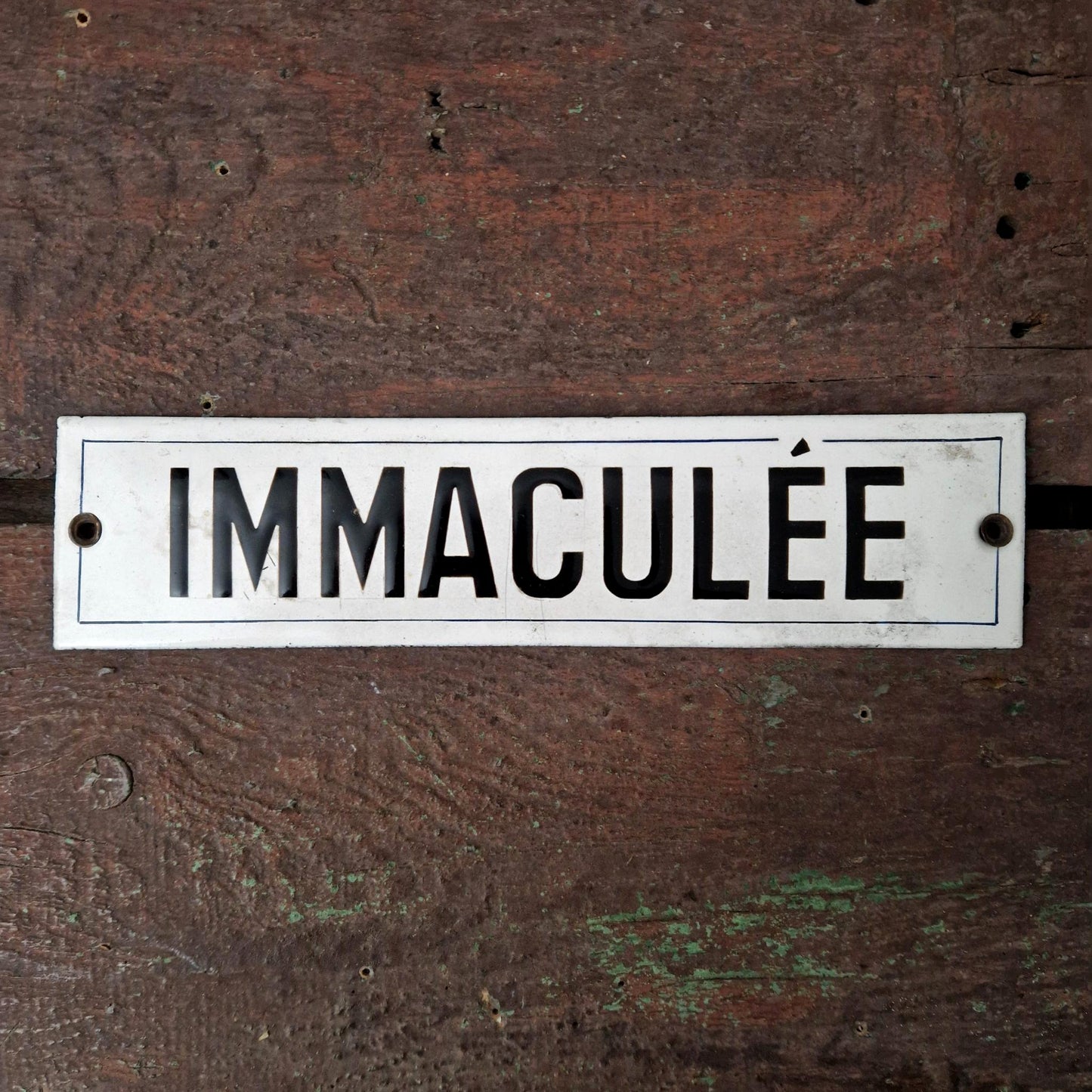 Plaque émaillée « Immaculée » - signalétique ancienne
