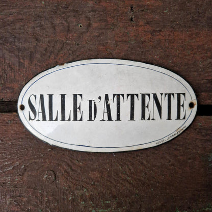 Plaque émaillée « Salle d’attente » - Lutz Strasbourg
