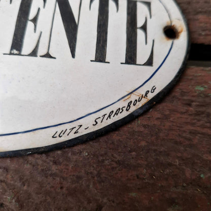 Plaque émaillée « Salle d’attente » - Lutz Strasbourg