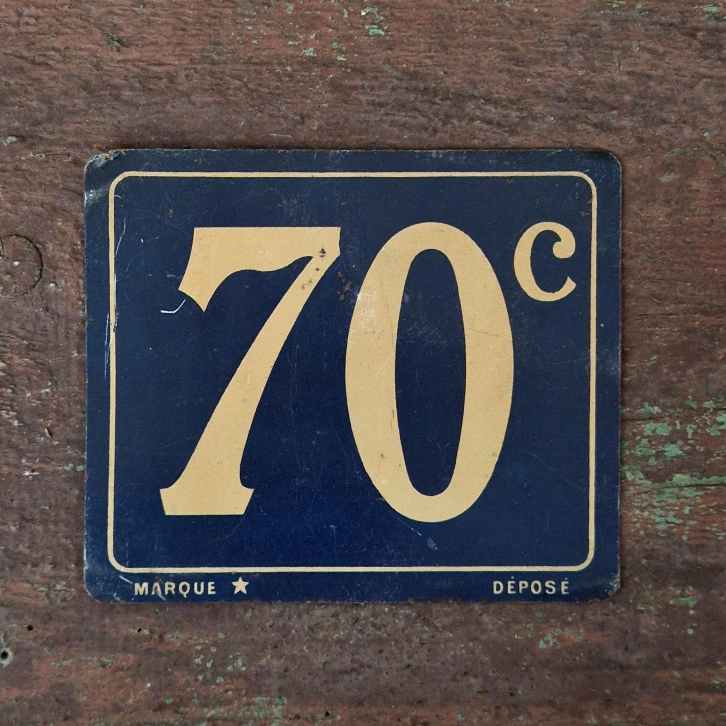 Ancienne plaque de prix « 70 c »