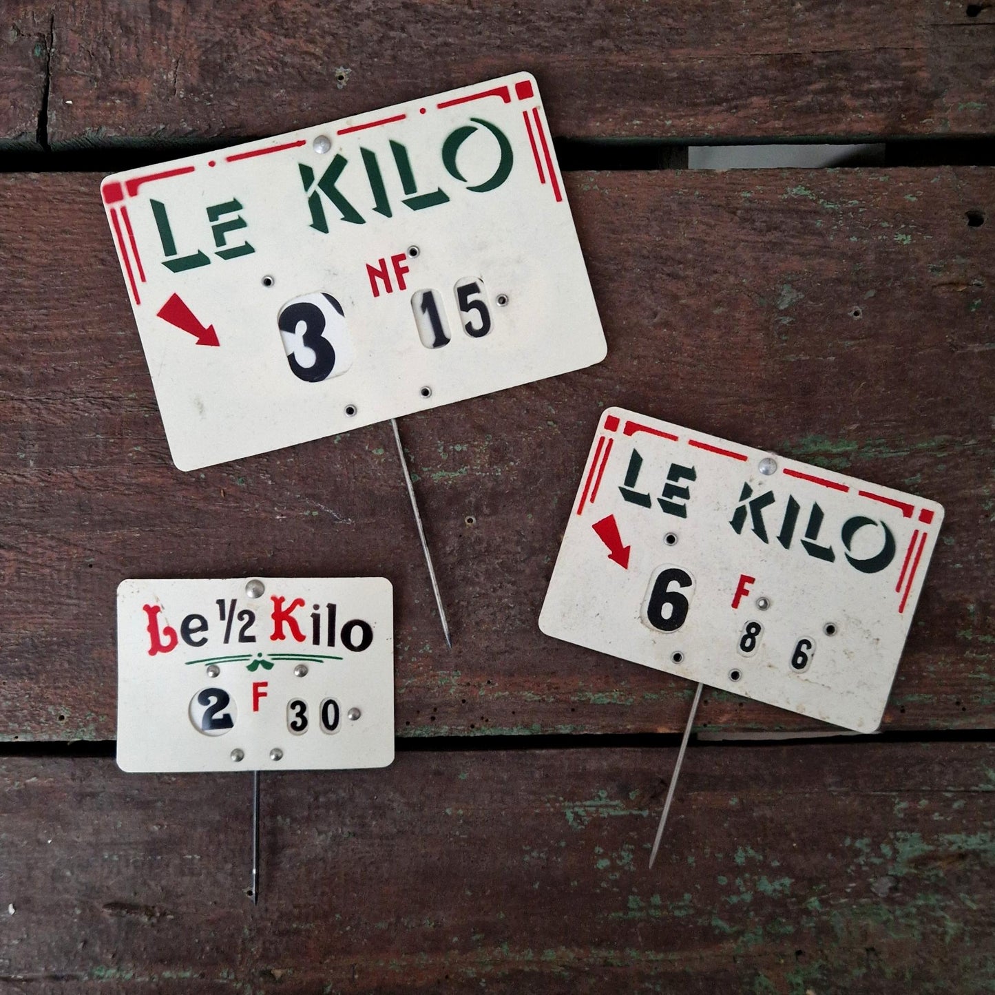 Plaque de prix ancienne  « Le Kilo ou Le 1/2 Kilo »