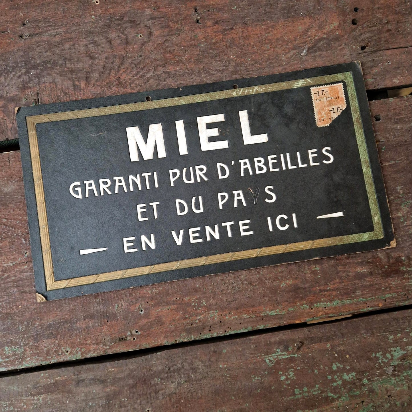 Ancien carton « Miel - Garanti pur d’abeilles », Vers 1930