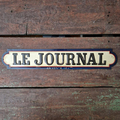 Lithographed tin plate "Le Journal - For sale here"