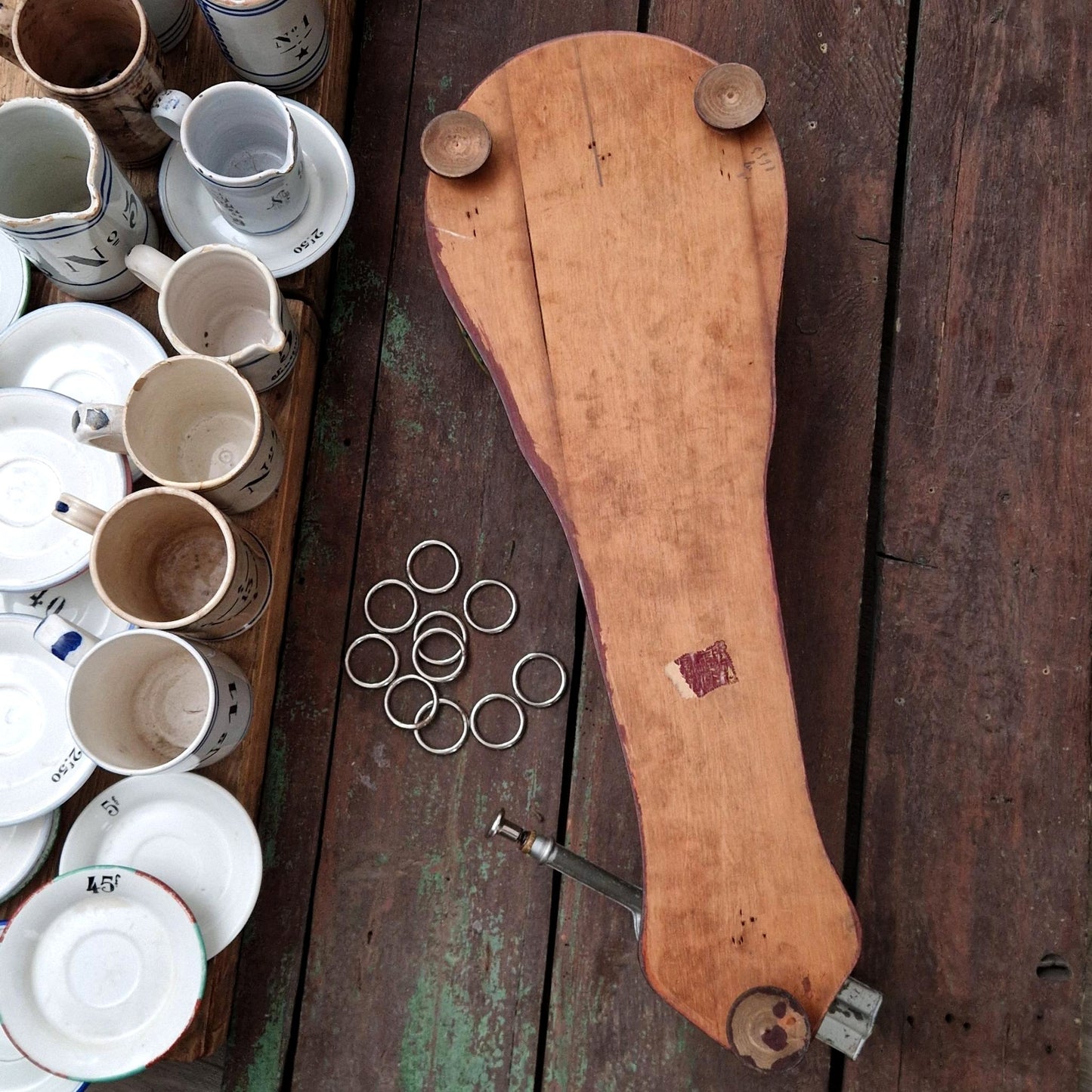 Ancien jeu de lancer d’anneaux mécanique - BAIL - Fin XIXe