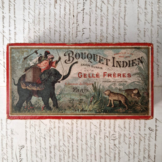 Rare antique "Bouquet Indien - Gellé Frères" box