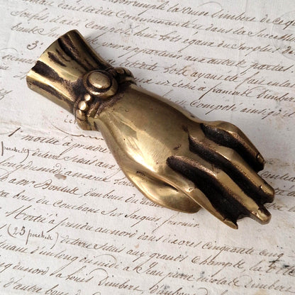 Modernist decorative solid brass hand