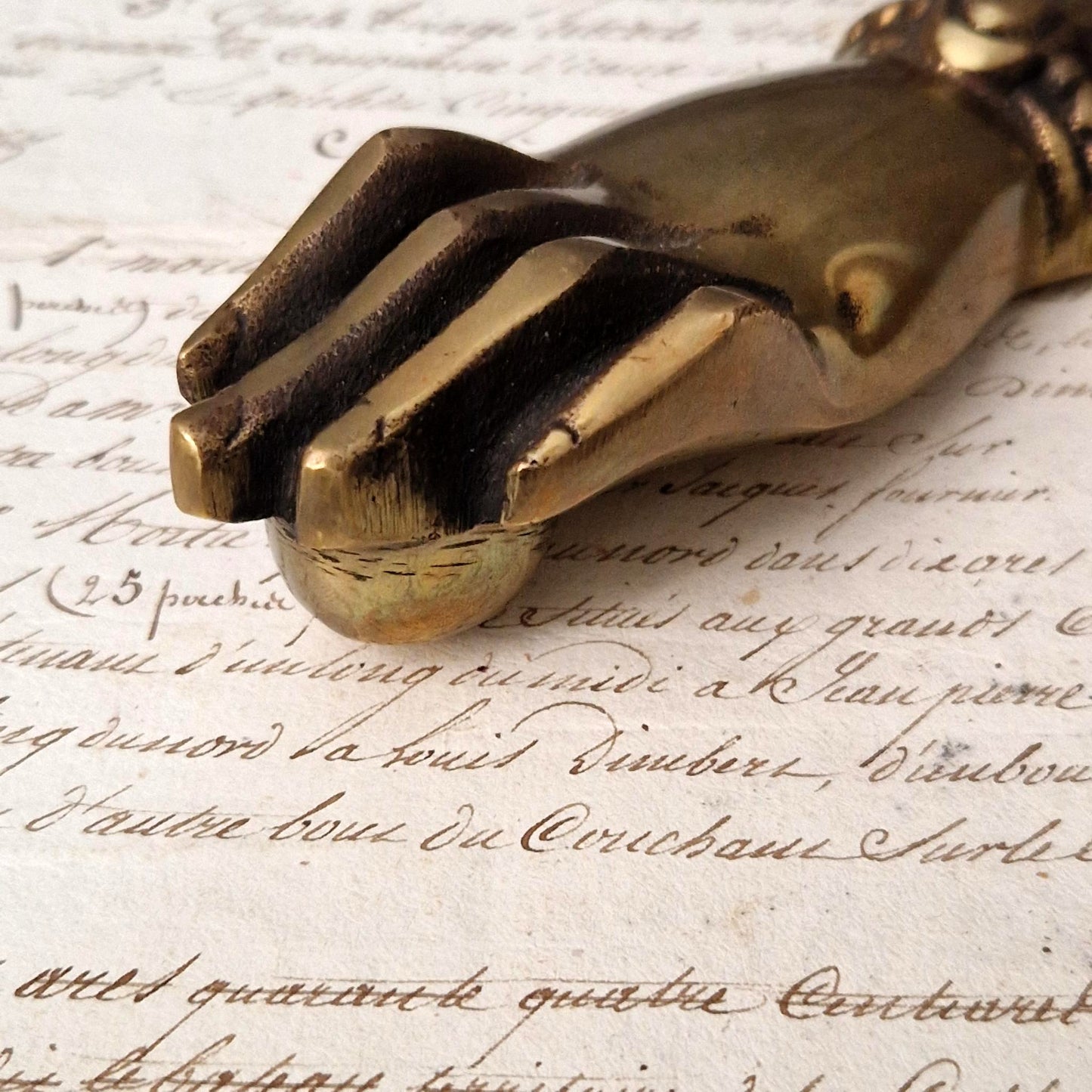 Modernist decorative solid brass hand