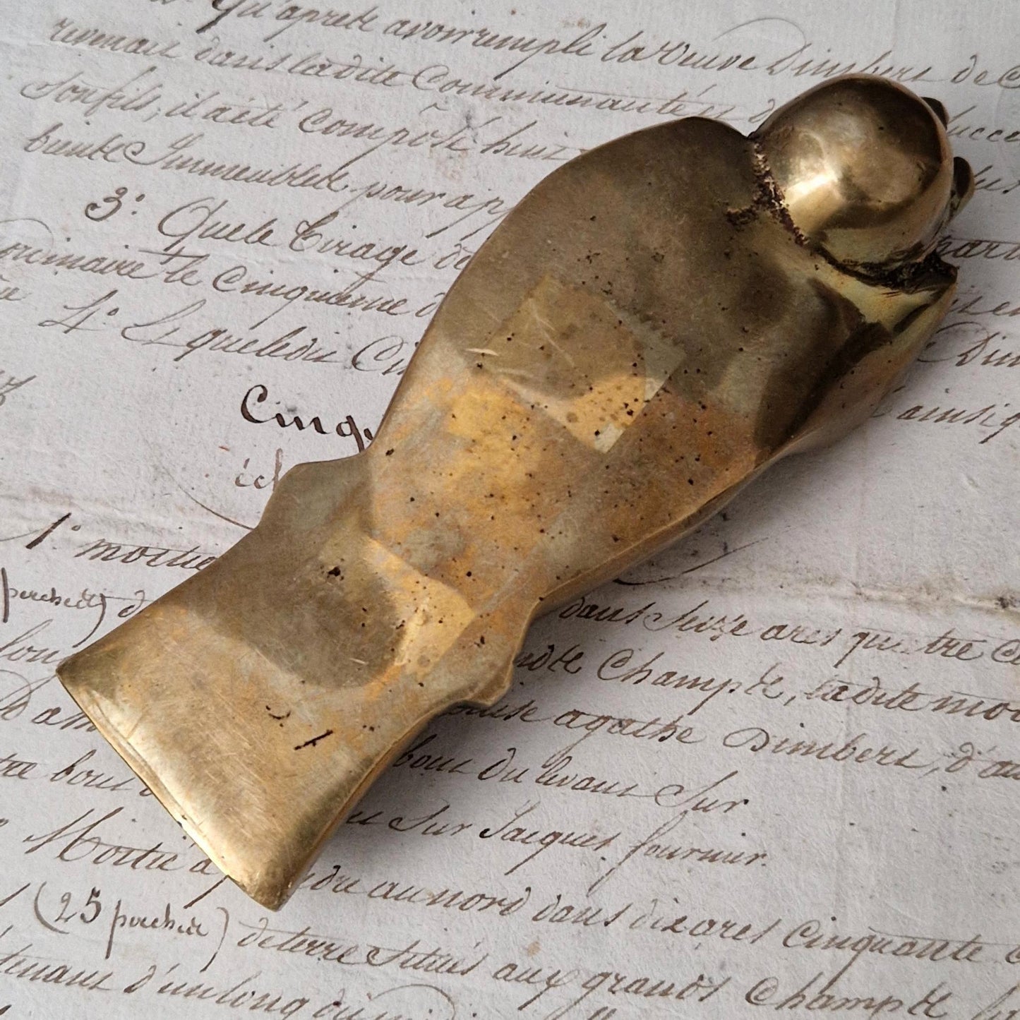 Modernist decorative solid brass hand