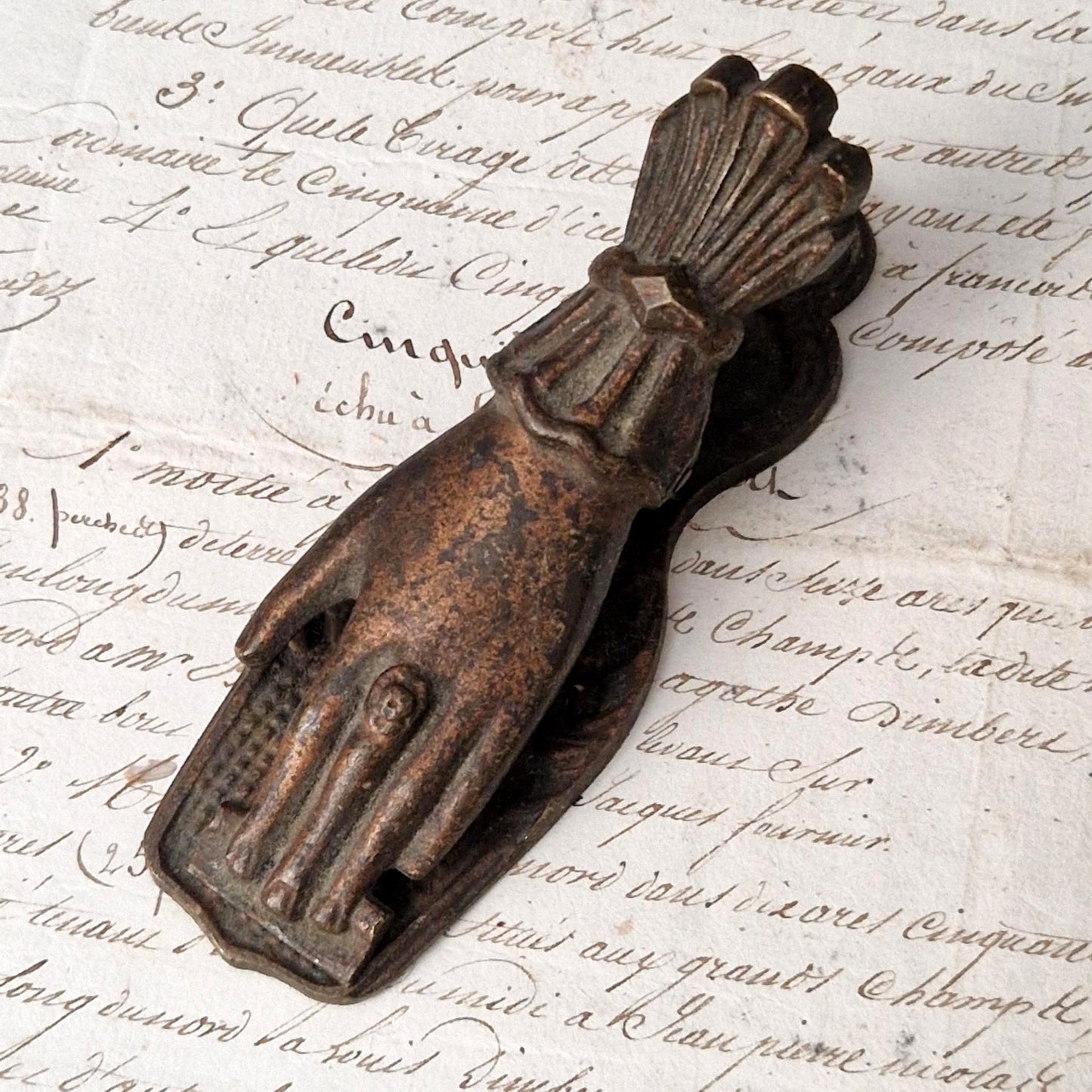 Antique "Victorian Hand" Letter Clip