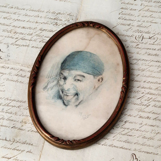 Colored etching "Portrait" - Armand Henrion - n°50/500