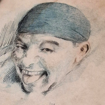 Colored etching "Portrait" - Armand Henrion - n°50/500