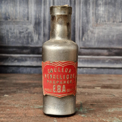 Flacon ancien « Couleur Métallique Préparée E.B.A. »