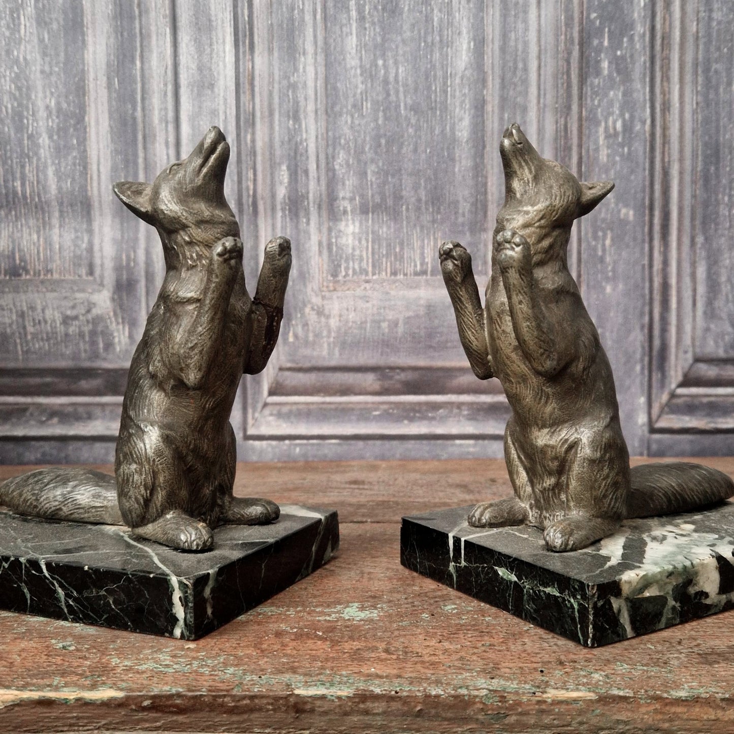 Pair of "Foxes" bookends - Circa 1930
