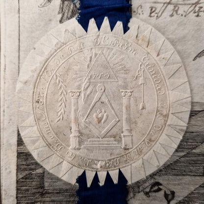 Superb French / English Masonic certificate - 1823