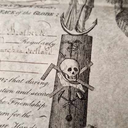 Superb French / English Masonic certificate - 1823