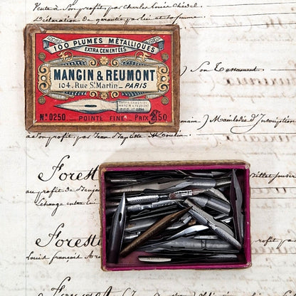 Rare boîte de plumes « Mangin & Reumont n°0250 », fin XIXe