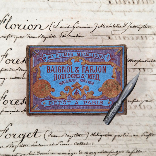 Antique "Baignol & Farjon" Pen Nib Box - Circa 1900