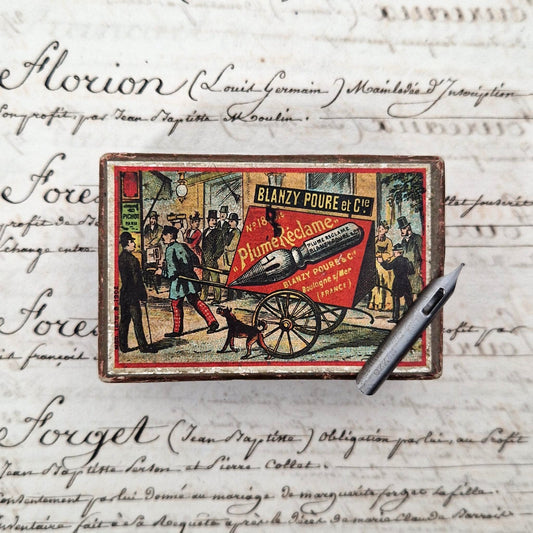 Antique box "Plume Réclame", Blanzy Poure