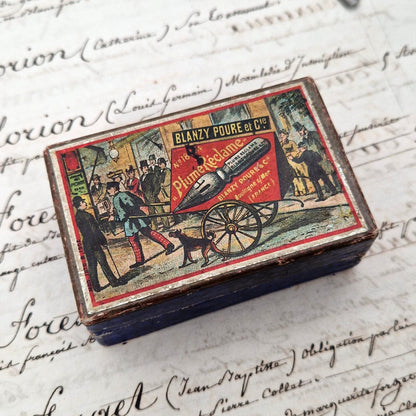 Boîte ancienne « Plume Réclame », Blanzy Poure