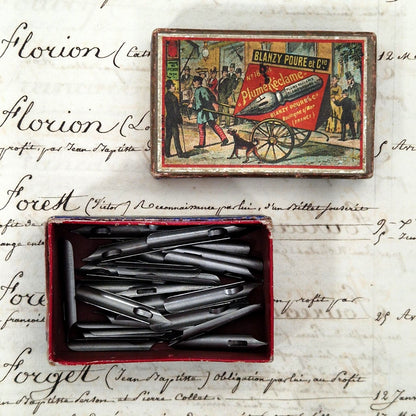 Boîte ancienne « Plume Réclame », Blanzy Poure