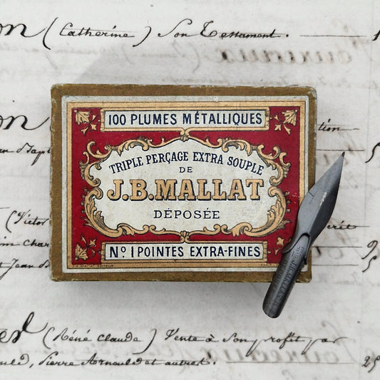 Box of "J.B. Mallat - No.1 extra-fine nibs"