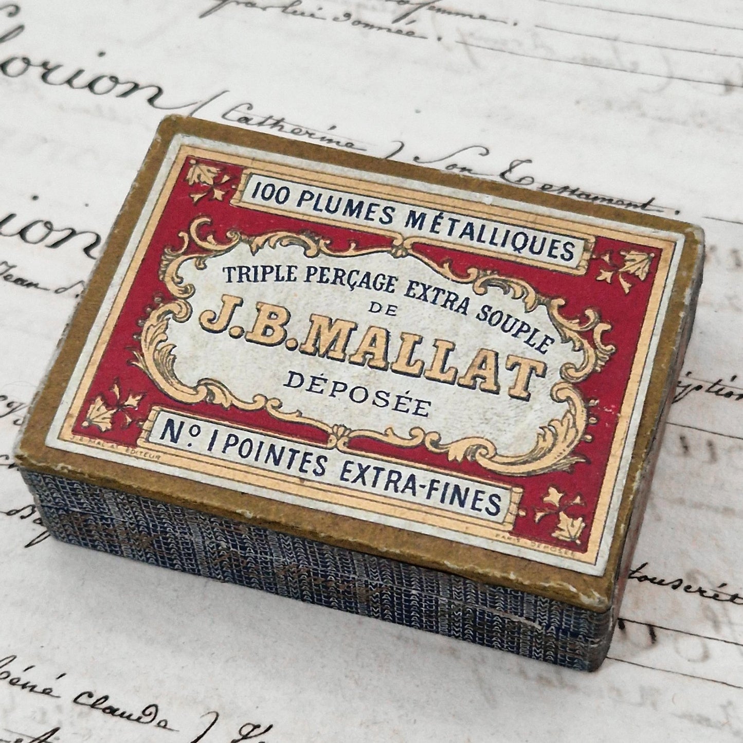 Box of "J.B. Mallat - No.1 extra-fine nibs"
