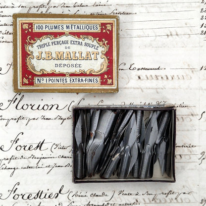 Box of "J.B. Mallat - No.1 extra-fine nibs"