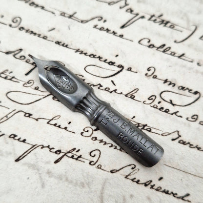 Box of antique "J.B. Mallat - Ronde N°1" nibs