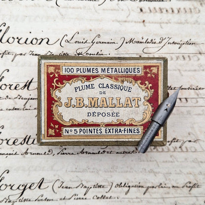 Boîte de plumes « J.B. Mallat - N°5 Pointes extra-fines »