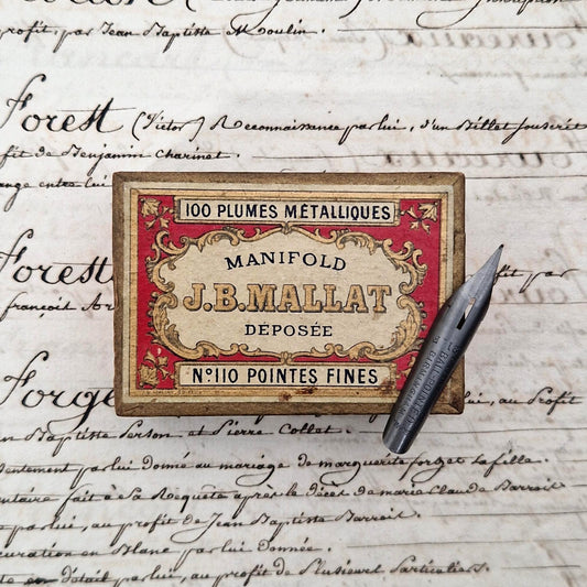 Box of "J.B. Mallat - No. 110 Fine Nibs"