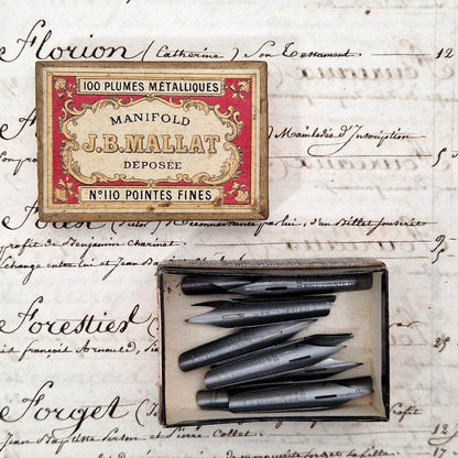 Box of "J.B. Mallat - No. 110 Fine Nibs"