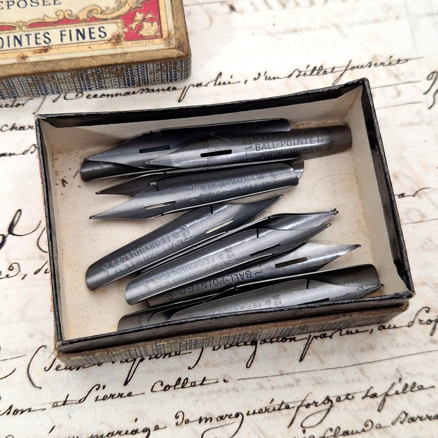 Box of "J.B. Mallat - No. 110 Fine Nibs"