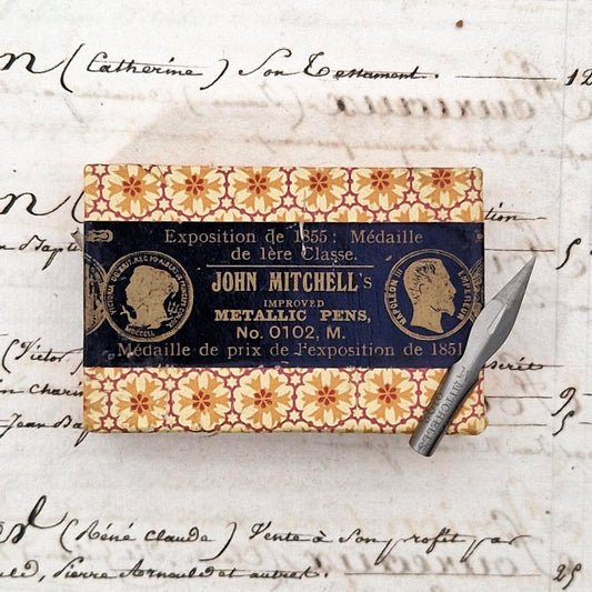Box of nibs "John Mitchell's - No.0102 M"