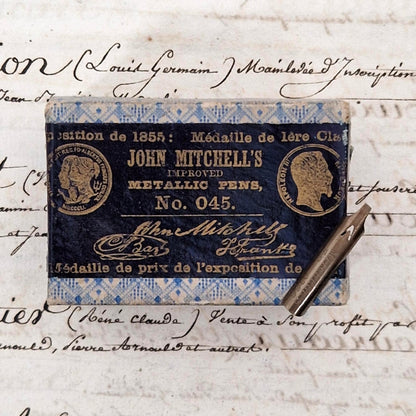 Old pen nib box "John Mitchell's - No.045"