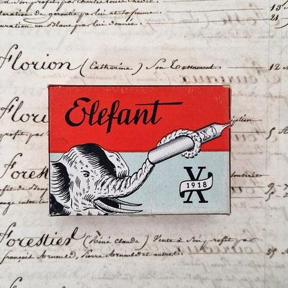 Boîte de plumes scellée « Elefant X 1918 », Vers 1930