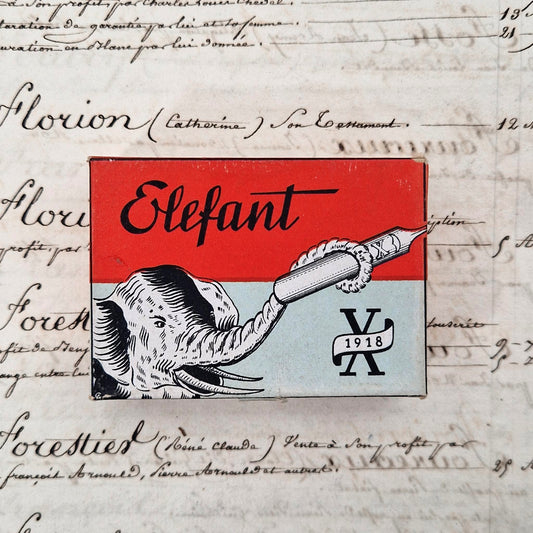 Sealed box of "Elefant X 1918" nibs, Circa 1930