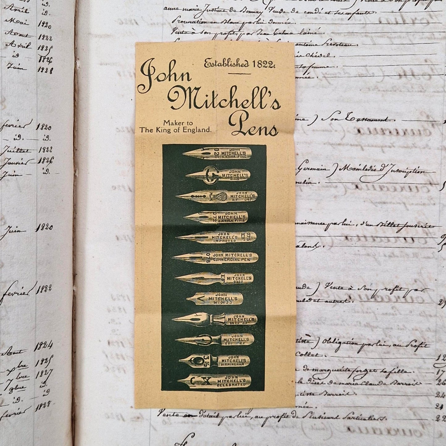 Prospectus publicitaire « John Mitchell’s Pens », Vers 1900