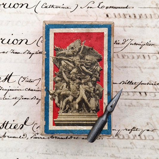 Rare boîte de plumes patriotique « Sermajor 38 »