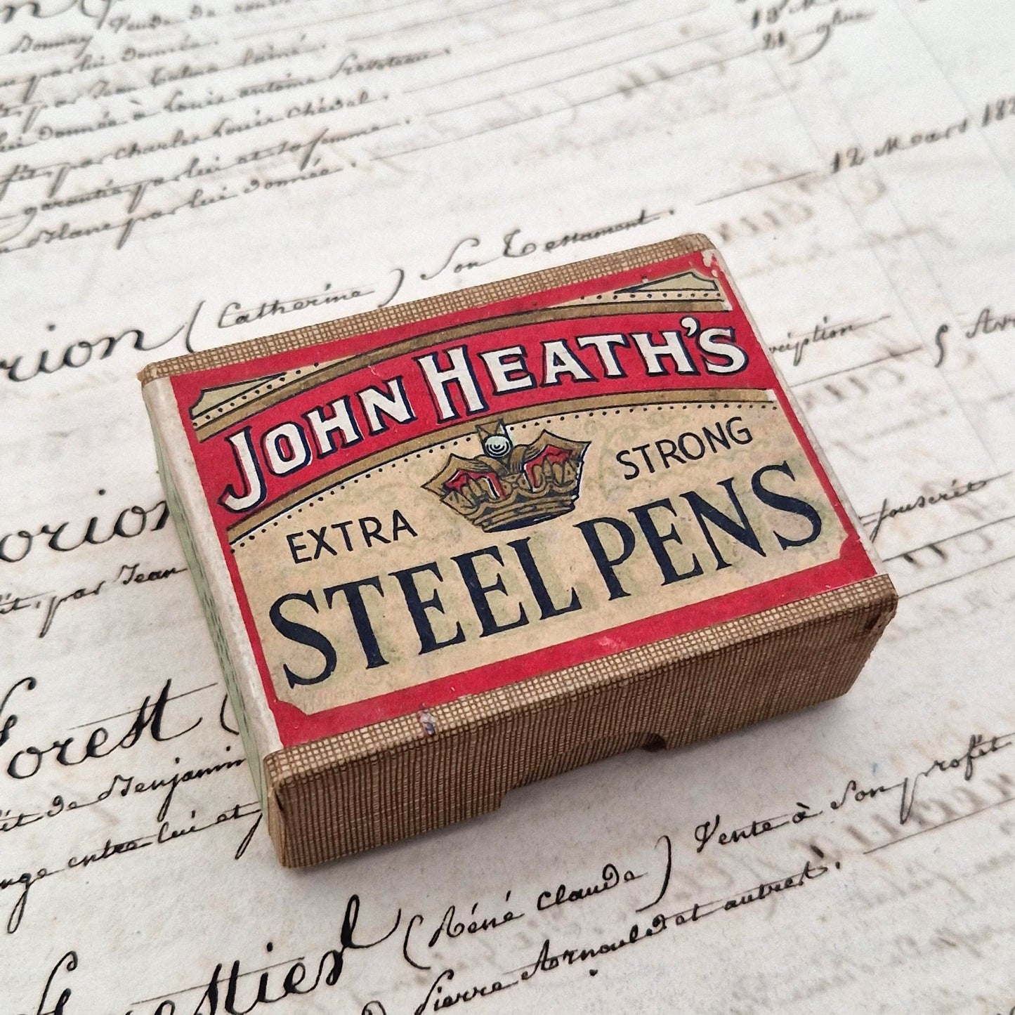 Sealed box of "John Heath's Steel Pens," Circa 1910