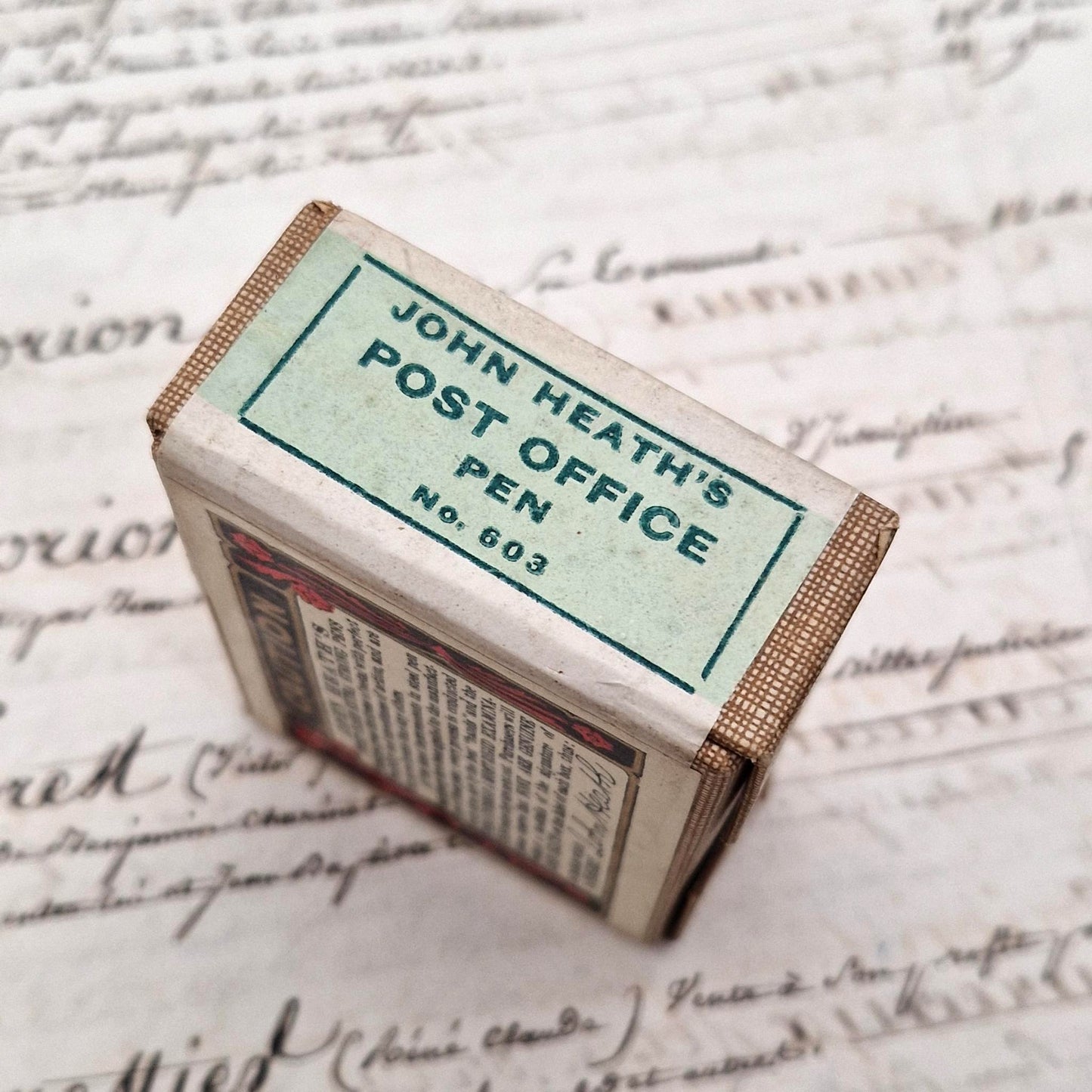 Sealed box of "John Heath's Steel Pens," Circa 1910