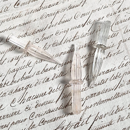 Lot de 3 anciennes plumes en verre, vers 1900