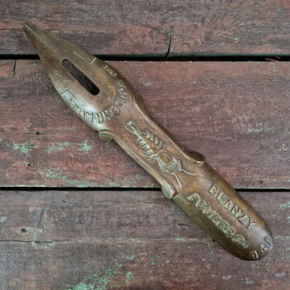 Plume géante / Enseigne en bronze «  Blanzy Poure & Cie »