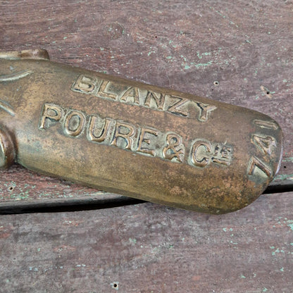Plume géante / Enseigne en bronze «  Blanzy Poure & Cie »
