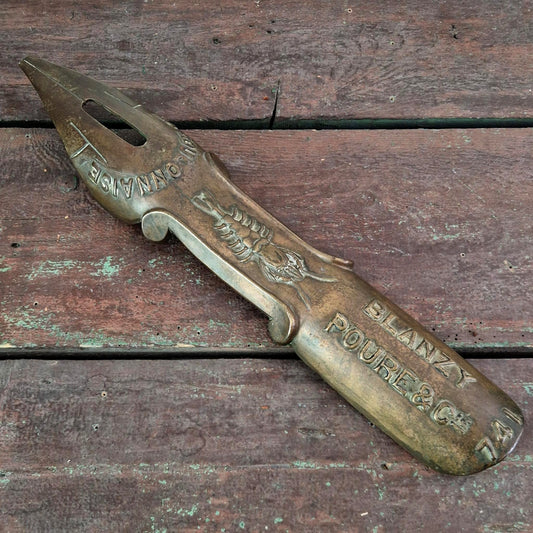 Giant feather / Bronze sign "Blanzy Poure & Cie"