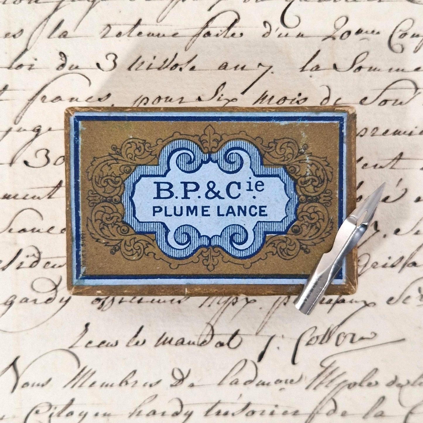 Boîte de plumes « B.P. & Cie - Plume Lance », fin XIXe