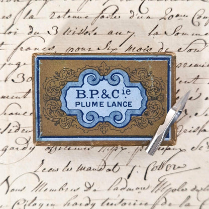 Boîte de plumes « B.P. & Cie - Plume Lance », fin XIXe