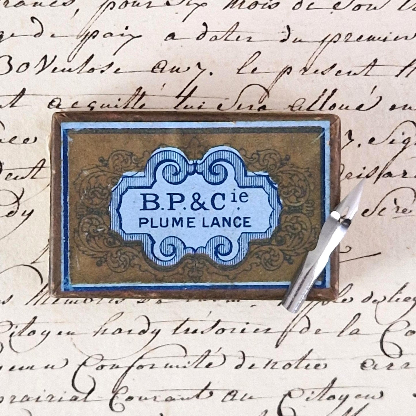 Old pen nib box "B.P. & Cie - Plume Lance"