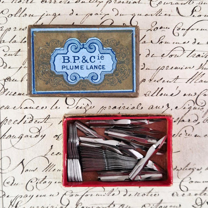 Old pen nib box "B.P. & Cie - Plume Lance"