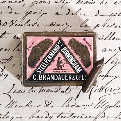 Box of "Brandauer - Steel Pen Birmingham" nibs